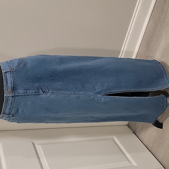Daisy Denim Maxi Skirt with Front Slit - Picture 1 of 9